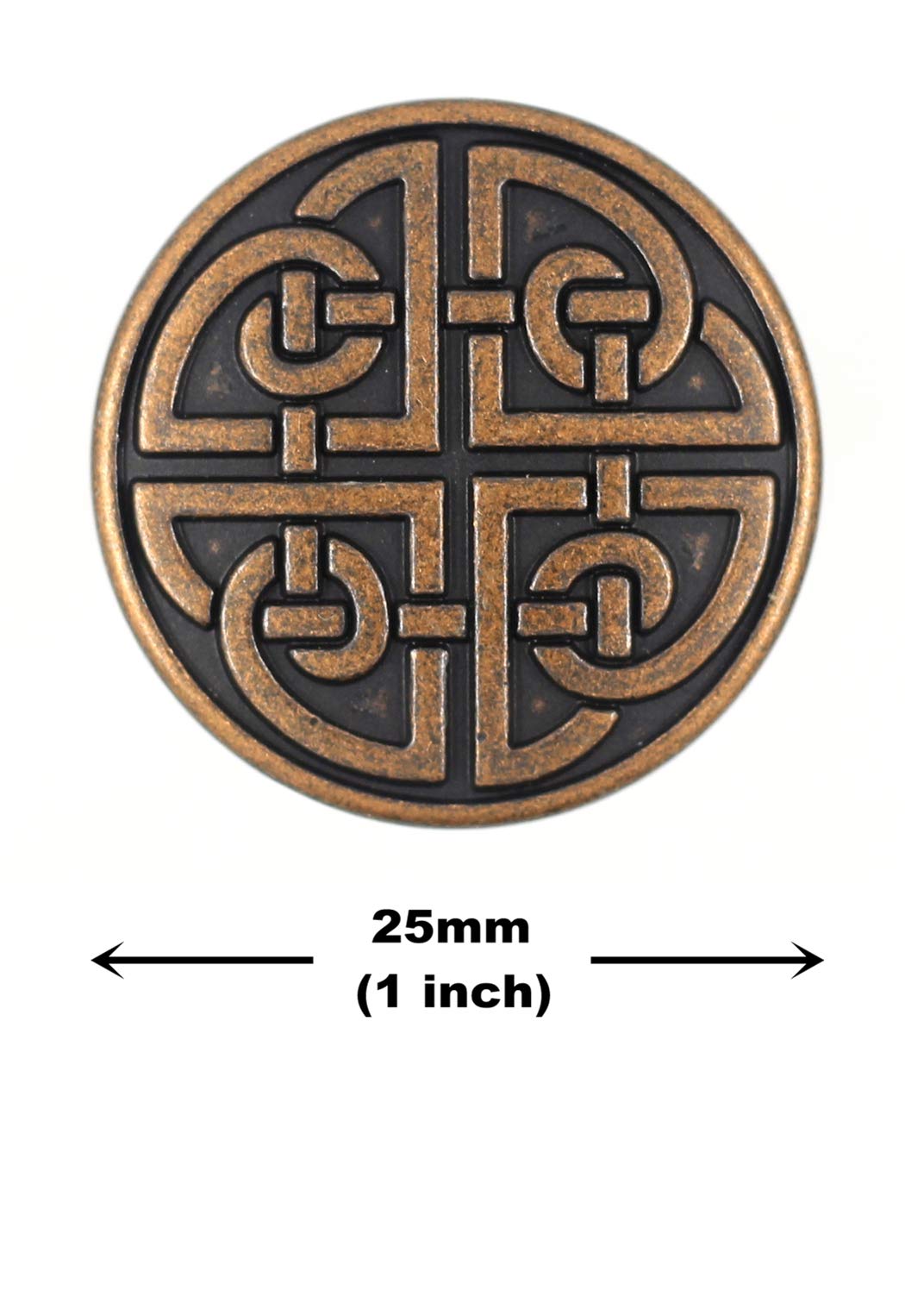 Bouton métal 23mm argenté Gothique, Celtique, folklorique médiéval