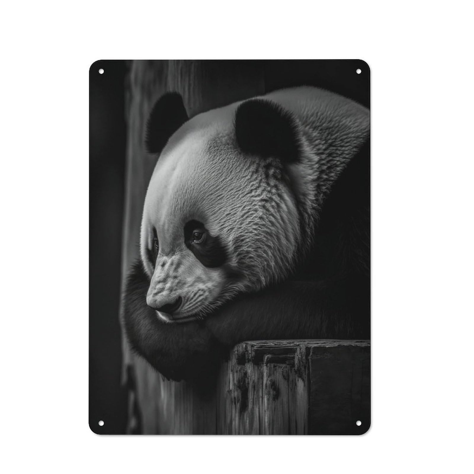 Junmoney Thinking Panda Rustic Metal Sign 40X30cm For Café Or Restaurant, For Vintage Wall Decor Fans, For Living Room And Hallway Decor