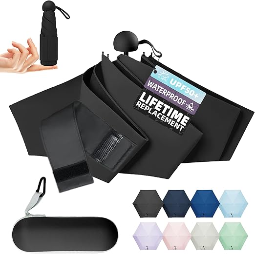 LILAC Mini Travel Umbrella with UV Protection and Quickdraw System