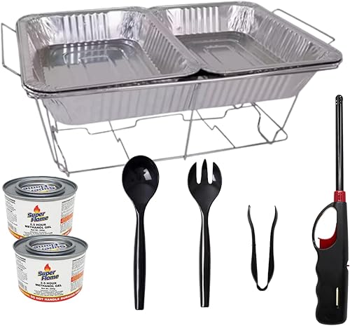 Juego de bufé de aluminio desechable individual de 10 piezas para todas las fiestas y eventos