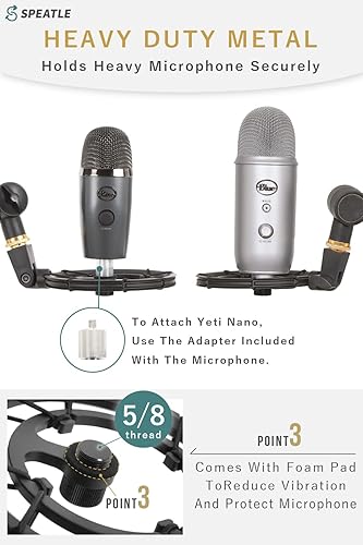 Miniatura 5 de Blue Yeti X Shock Mount compatible con Blue Yeti X, Yeti, Yeti Nano Mic Stand
