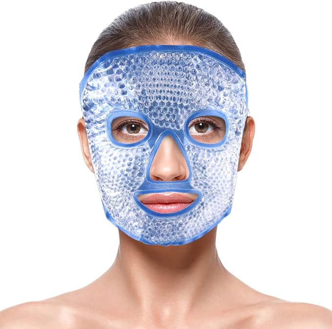 NEWGO Cooling Eye Mask Hot & Cold Therapy Gel Beads Face Cold Mask for