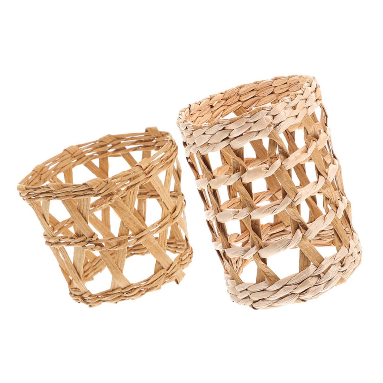 Housses en paille tressée déco pour verres de pique-nique
