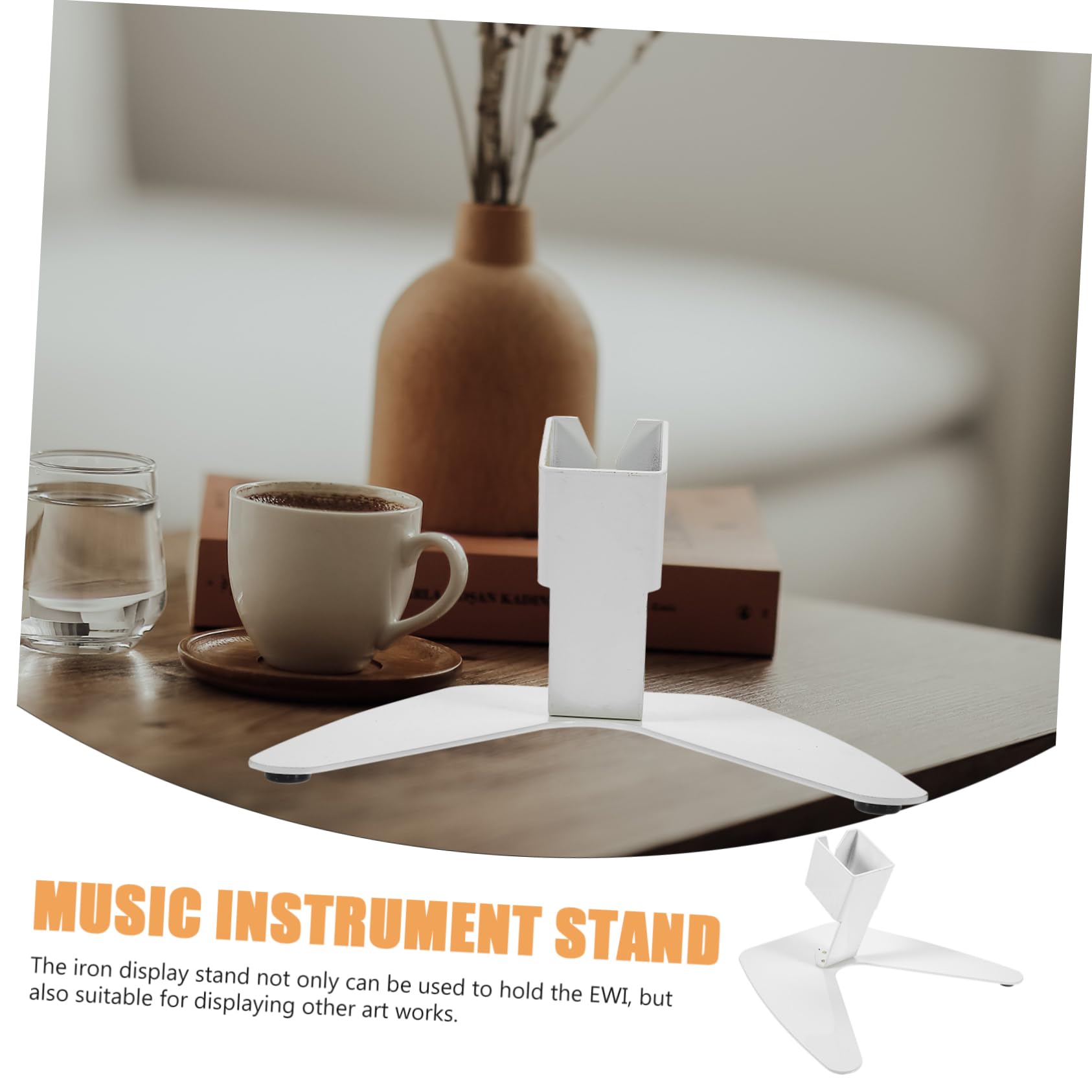 Abaodam Supporto per Strumenti Fiato Digitali in Ferro Bianco, Stabile | Aerofoni Elettronici e Opere D’arte, Struttura Robusta, Antiscivolo, per Amici Collezionisti