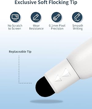 Metapen X1 Universal Stylus Pen for Touch Screens, 2-1 Retractable Pointer & Stylus with Special Flocking Tip, High Precision & Soft, Stylus Pen for iPad/iPhone/Android/Tablets/Samsung/HP/Kindle