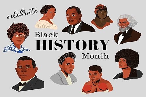Miniatura 1 de ShopHaven Póster del mes de la historia negra, 18 x 12 pulgadas, póster impreso de historia afroamericana, arte de pared negro, decoración