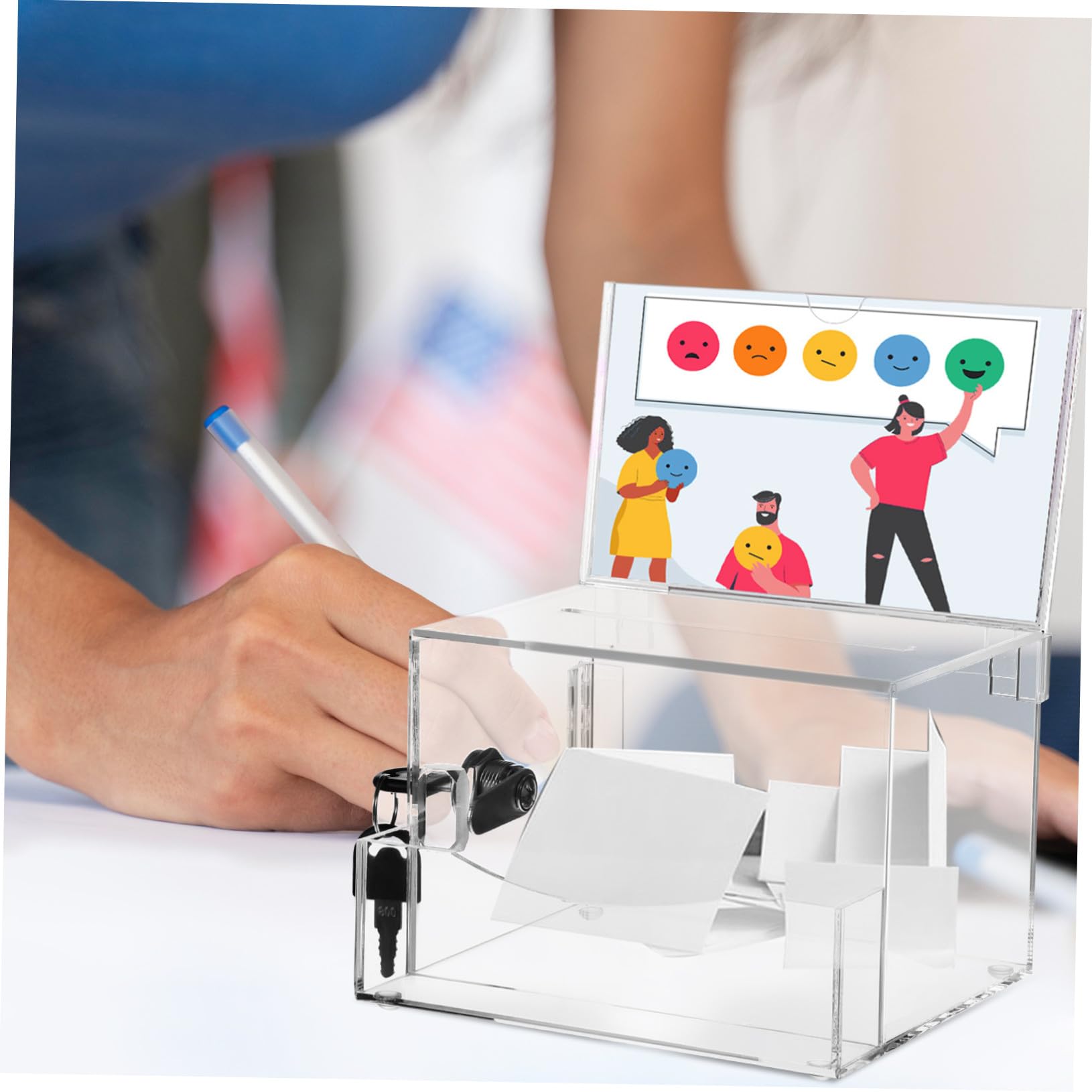 PLAFOPE Transparente Spardose Transparent aus Acryl mit Großem Fassungsvermögen Sicherer und Langlebiger Öffentlicher Briefkasten für Spendenaktionen und Vorschlagsbox