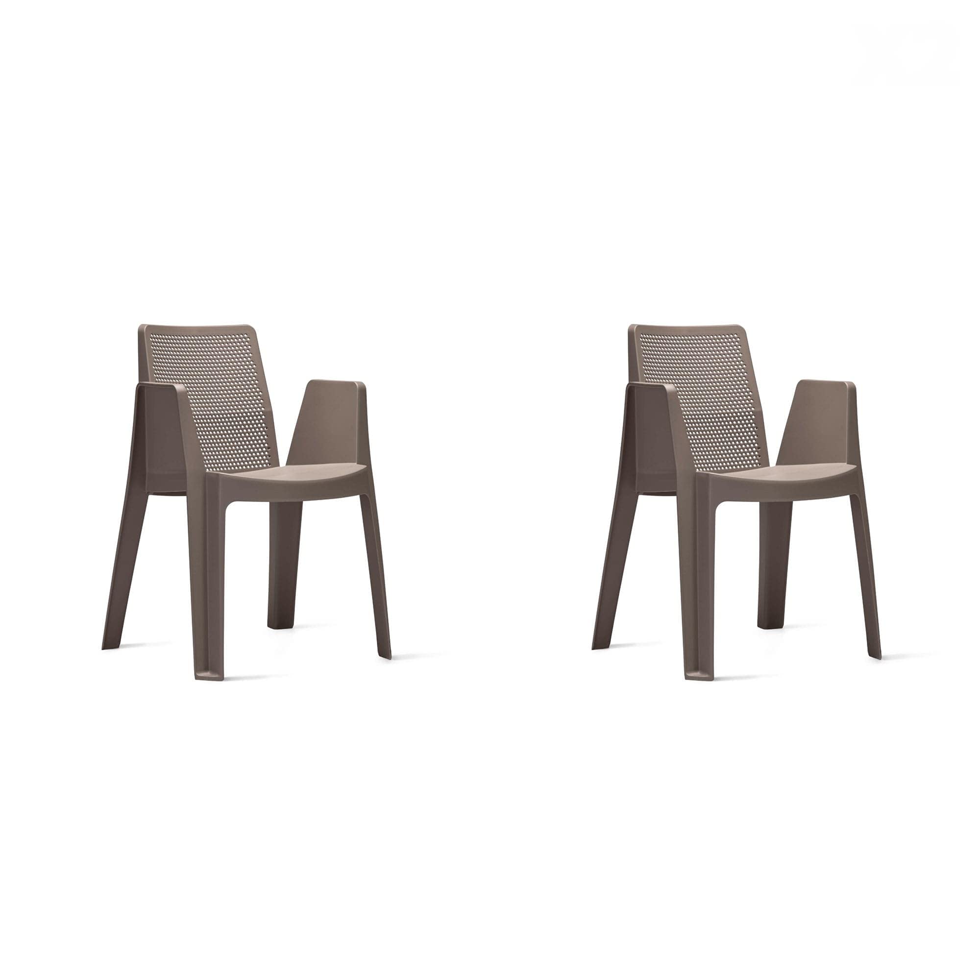 GARBAR Play Set 2 Silla con Brazos Exterior | jardín, terraza, balcón, Picnic, Camping, Catering, Eventos, reuniones | diseño, Ligero, apilable | Chocolate