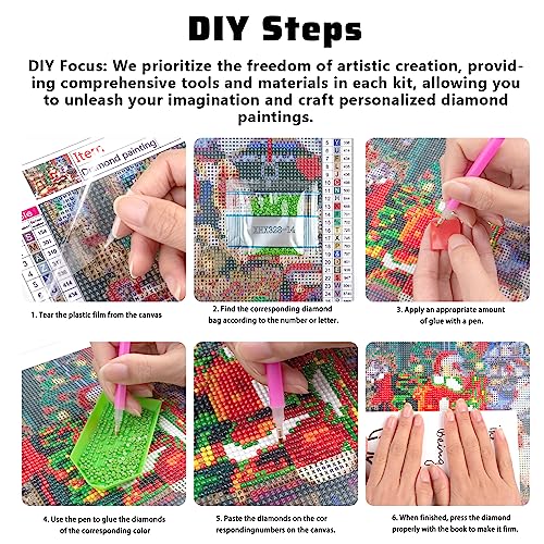 Image of AiYuanzsh 12 Pack Diamond Painting Kits, 50 Pictures Scenery 12, DIY Paint with Diamonds Art Crystal Rhinestone Round Drill Diamond Painting Kit Cross Stitch for Home Wall Craft Decor