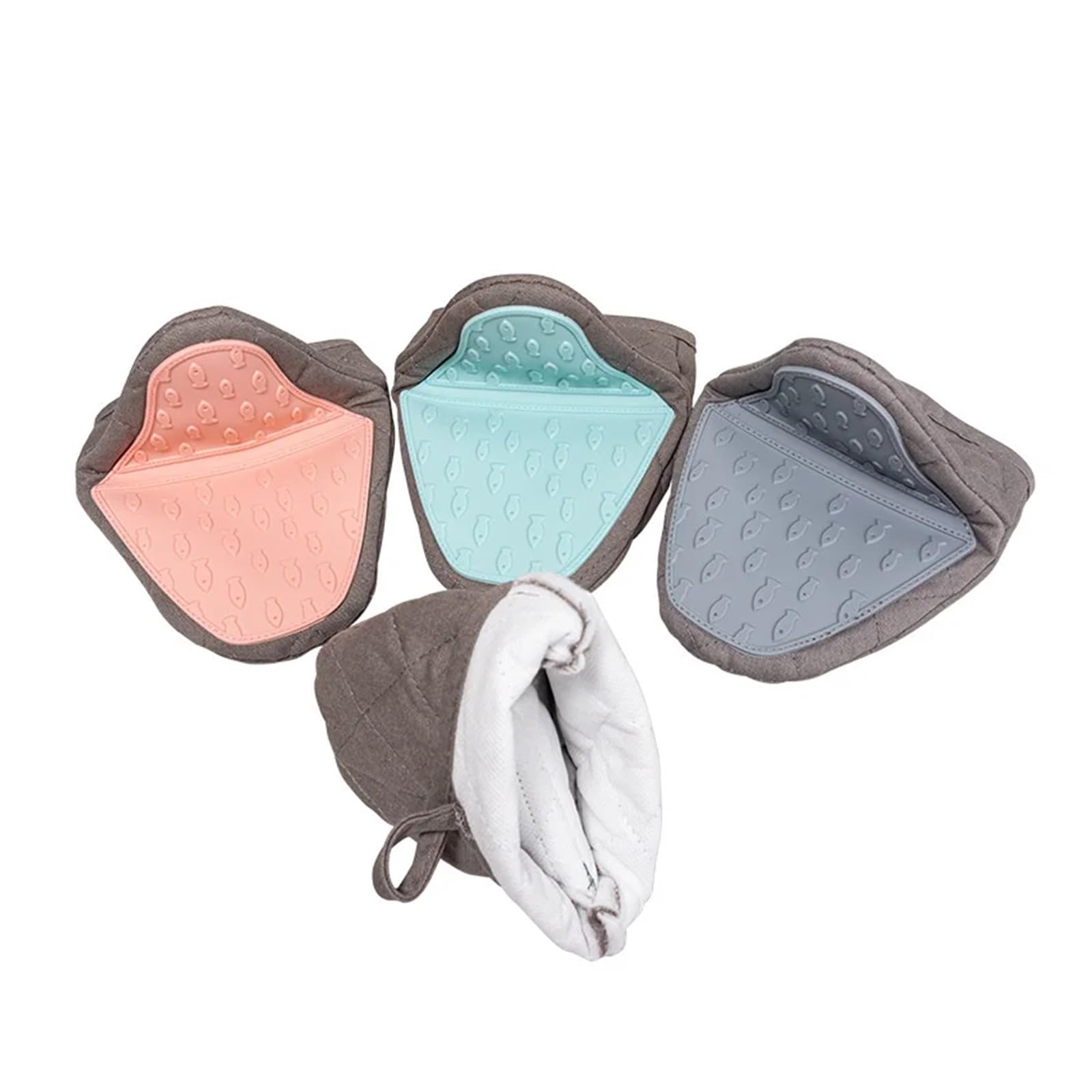 MRKU Guantes para Hornear, Guantes de Cocina para Horno, 1 Unidad, con Forma de pez, Multiusos, de Silicona, antiescaldaduras, para Bandeja de Cocina.