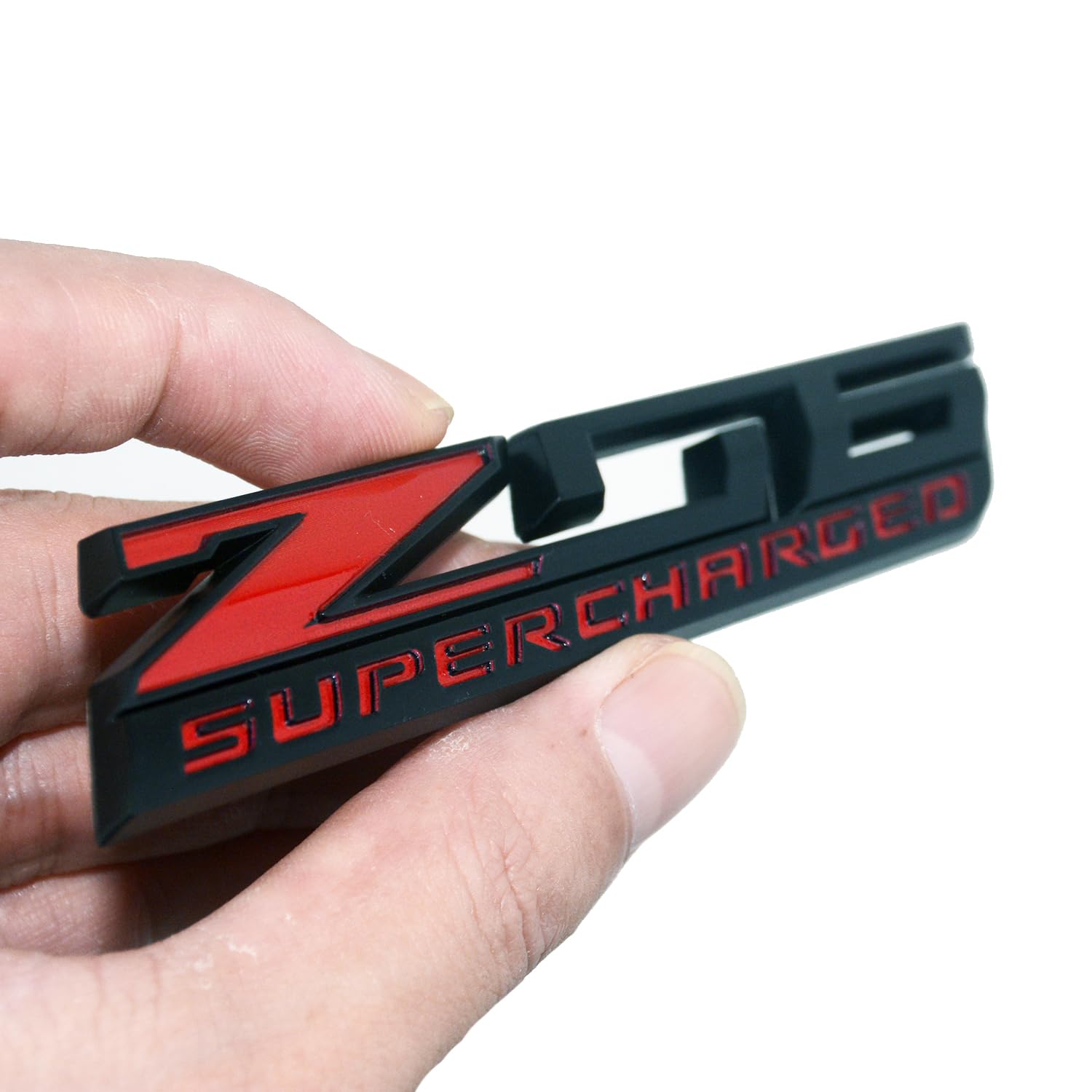 GIBURCER 2Pc C7 Corvette ZO6 Super Charged Magnet Emblem 3D Badge