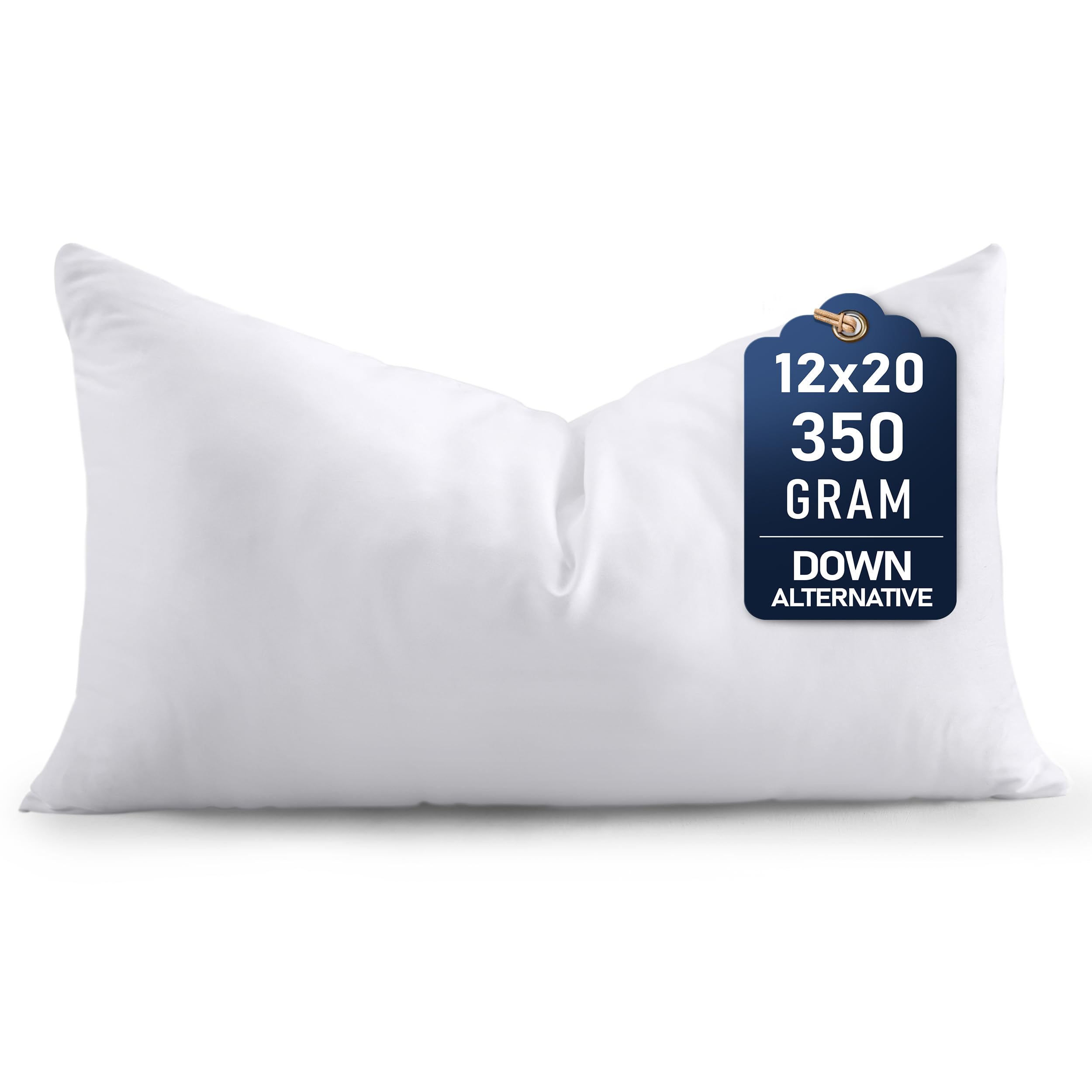 Utopia Bedding Throw Pillows (Set of 1, White) – 12 x 20 Inches Down Alternative Pillow