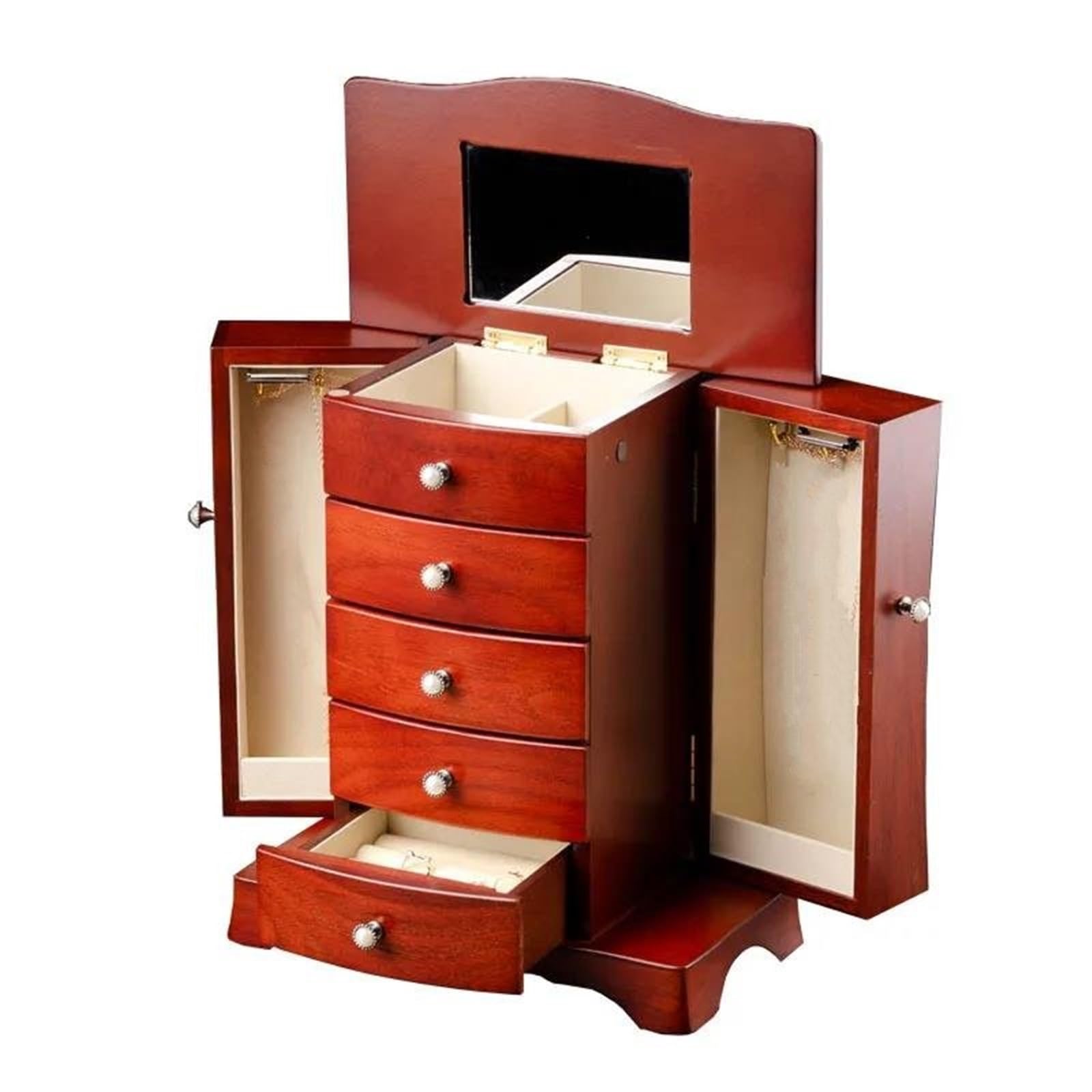 Joyero Viaje Joyero Madera Maciza Cajón Multicapa Gran Capacidad Joyería Retro Hogar Joyeros