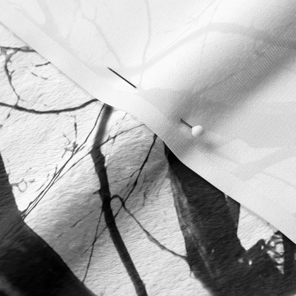 Spoonflower Fabric - Tree Lace Black White Trees Branches Wood Woodland Abstract Woods Printed on Minky Fabric by The Yard - Sewing Baby Blankets Quilt Backing Plush