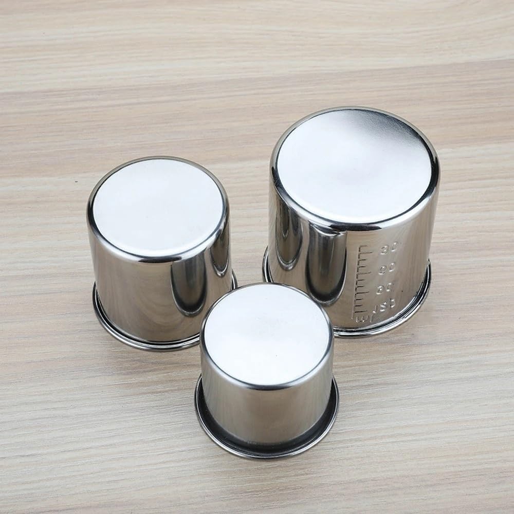 Dosierbecher aus Edelstahl – 40 ml, 60 ml, 120 ml – Jodophorbeständiger Laborbecher mit Skala, 1 Stück(60ml)