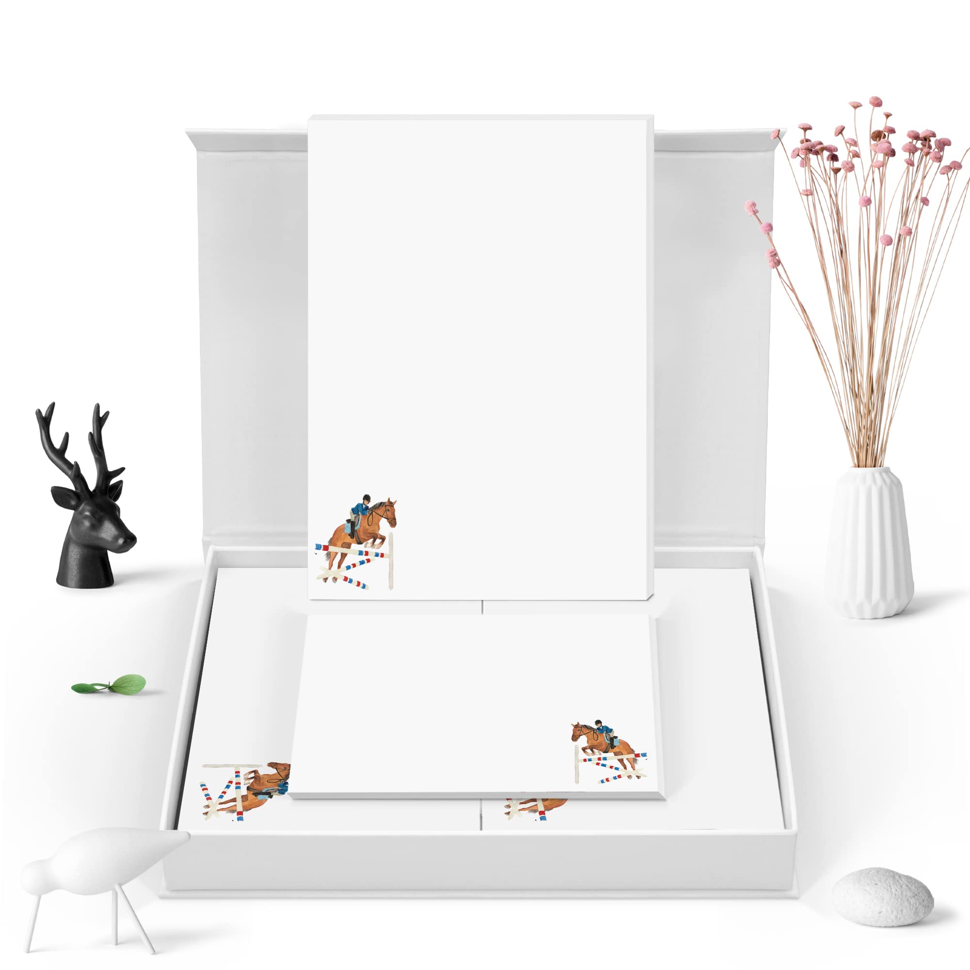 Me Loovely Horse with Rider Letter Writing Paper and Envelopes Set Stationery Supplies for School Home & Office | Gifts (40 Letters, & 40 Envelopes with Gift Box)