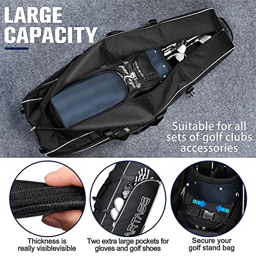 Partage Golf Travel Bag With Wheels, Golf Travel Case For Airlines, 900D Heavy Duty Polyester Oxford Wear-Resistant -Black #TOP4