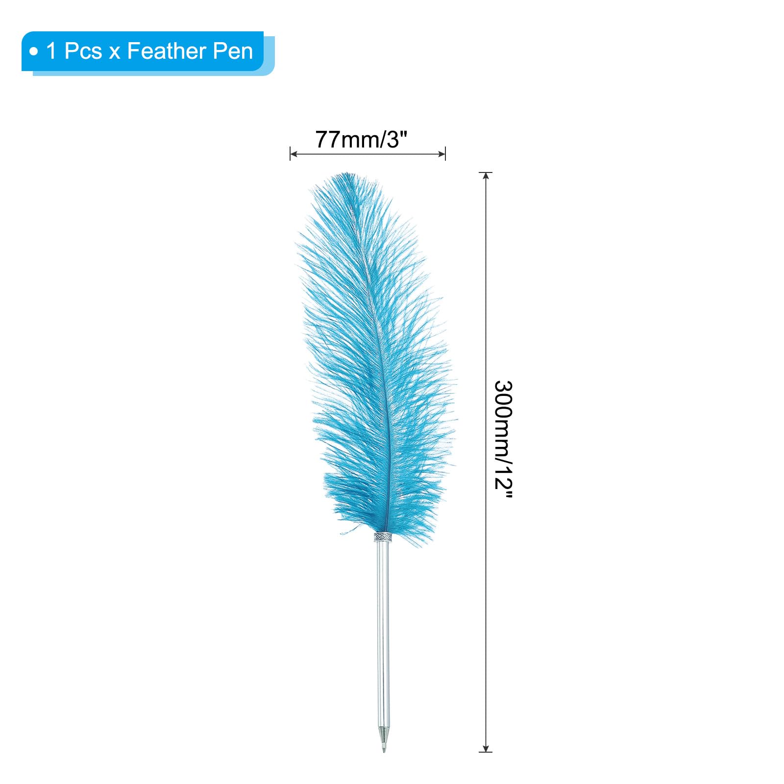 PATIKIL 30cm/12 Feather Ballpoint Pen - Image 2
