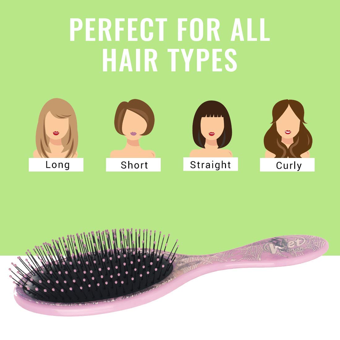 Wet Brush Hair Brush Original Detangler with Ultra-Soft Bristles Hair Brush for Women, Men & Kids, Minimize Hair Breakage, Split-Ends and Pain- Sea Shells