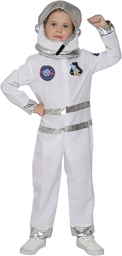 Disfraz de astronauta para niños traje de lujo de la NASA con casco movible overol espacial para niños