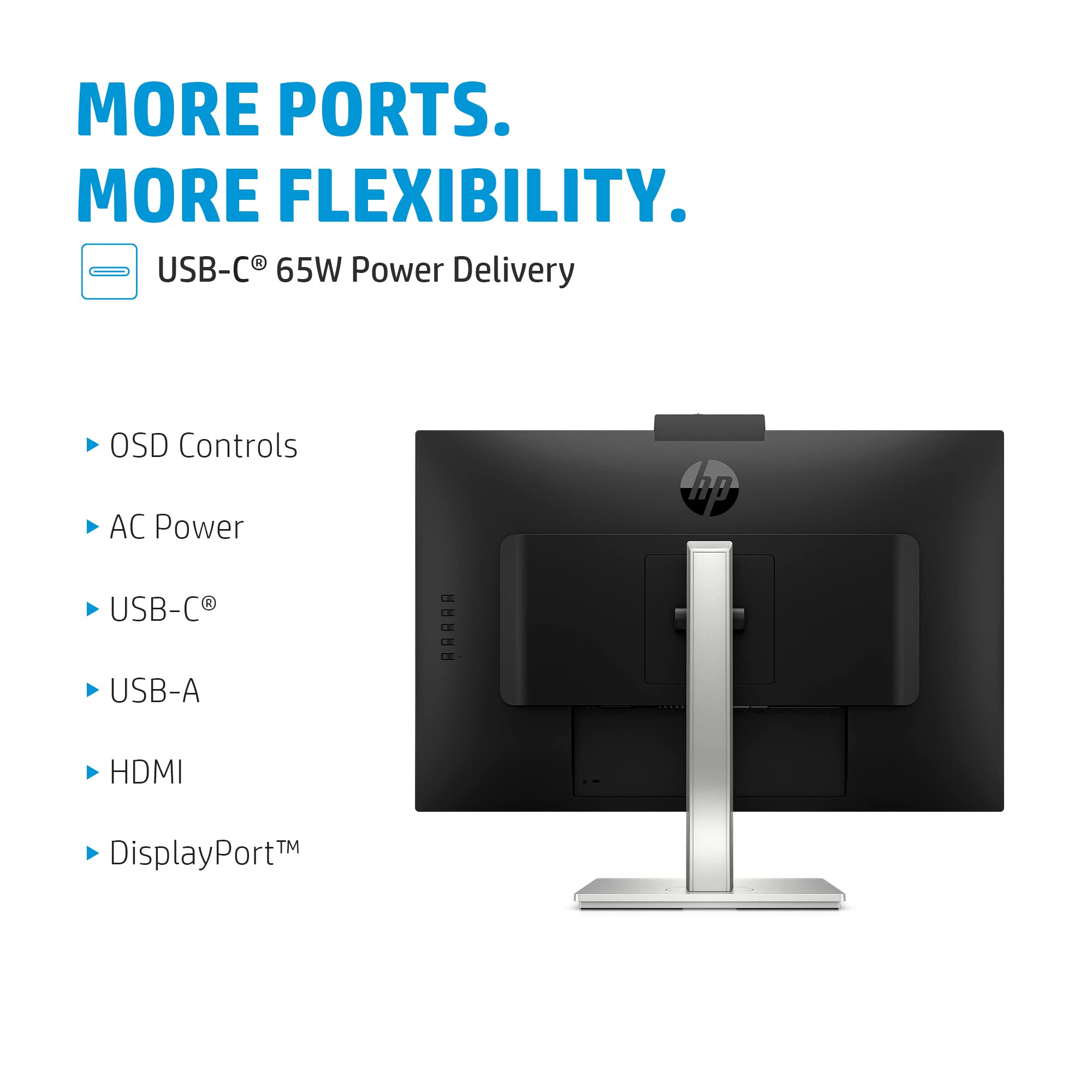 HP M27 Webcam Monitor, IPS, Full HD (1080p), 27 Inch, 75hz, 5ms