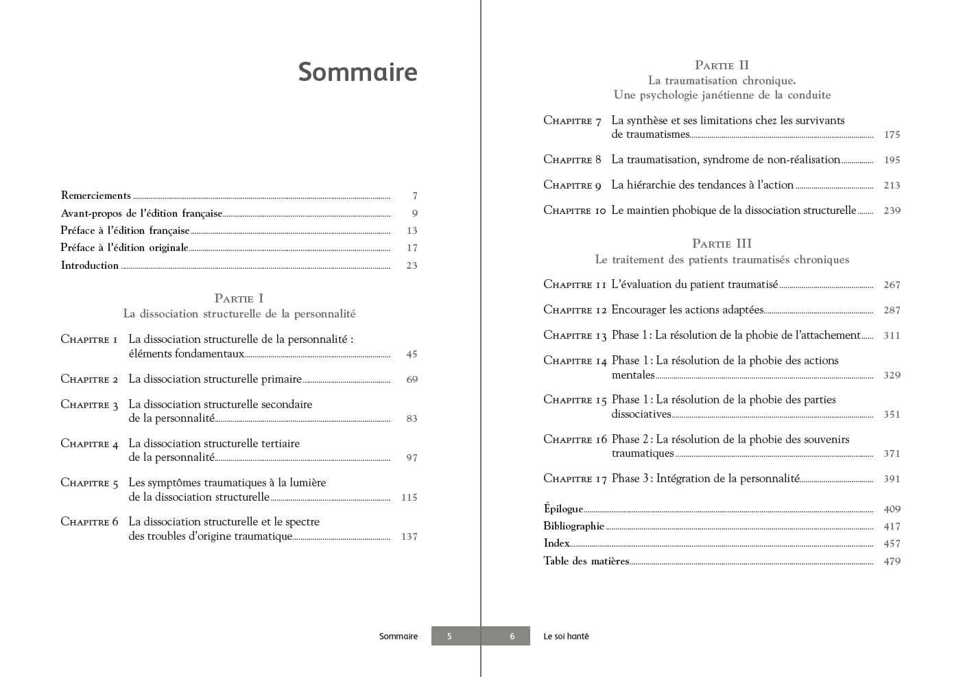 Le soi hanté: Dissociation structurelle et traitement de la traumatisation chronique
