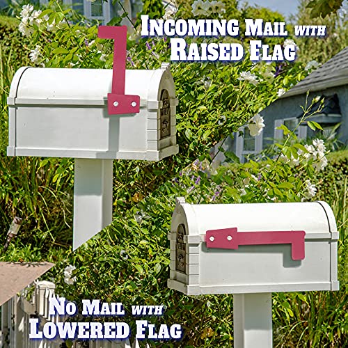 Anley Universal Outgoing Mailbox Flag For Brick, Wood, Metal & Stucco - Rust Resistant Plastic Alert Postal Carrier Raised Signal Flags Replacement Kit - Mounting Fasteners Included (Red, Flag Only) #TOP1