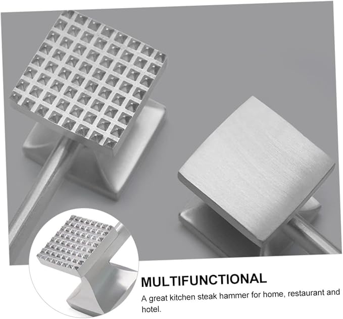 Martillo Ablandador de Carne Acero Inoxidable Doble Cara miniatura 4