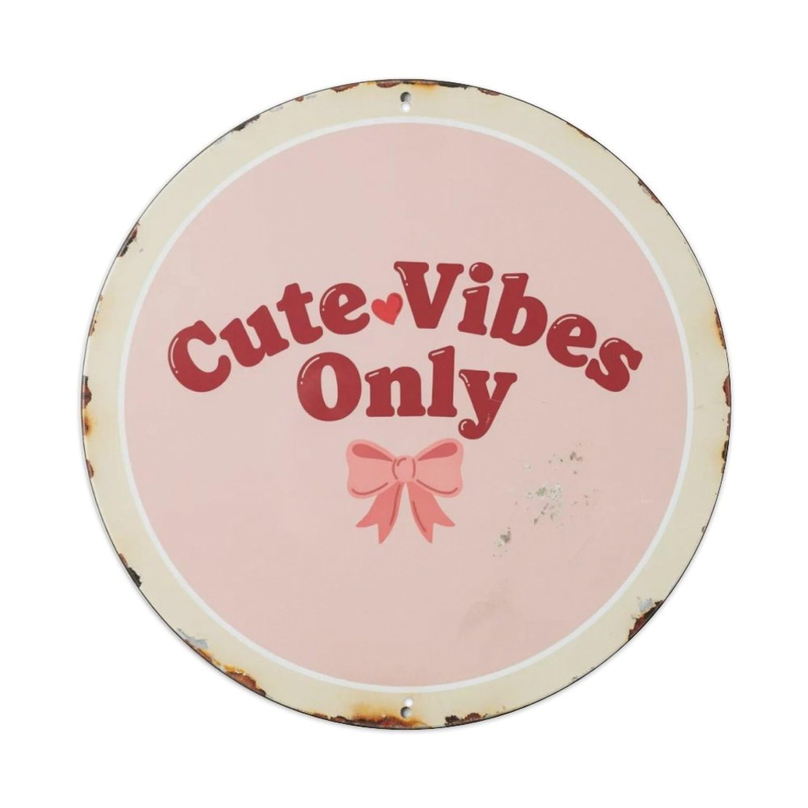 Cute Vibes Only Pastel Metal Tin Sign Plaque