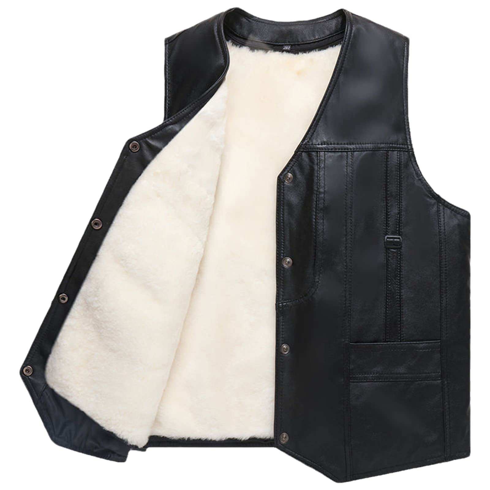 Winterjacke Herren Schaffell Weste Frühling Sommer Weste Pelz Lederjacke