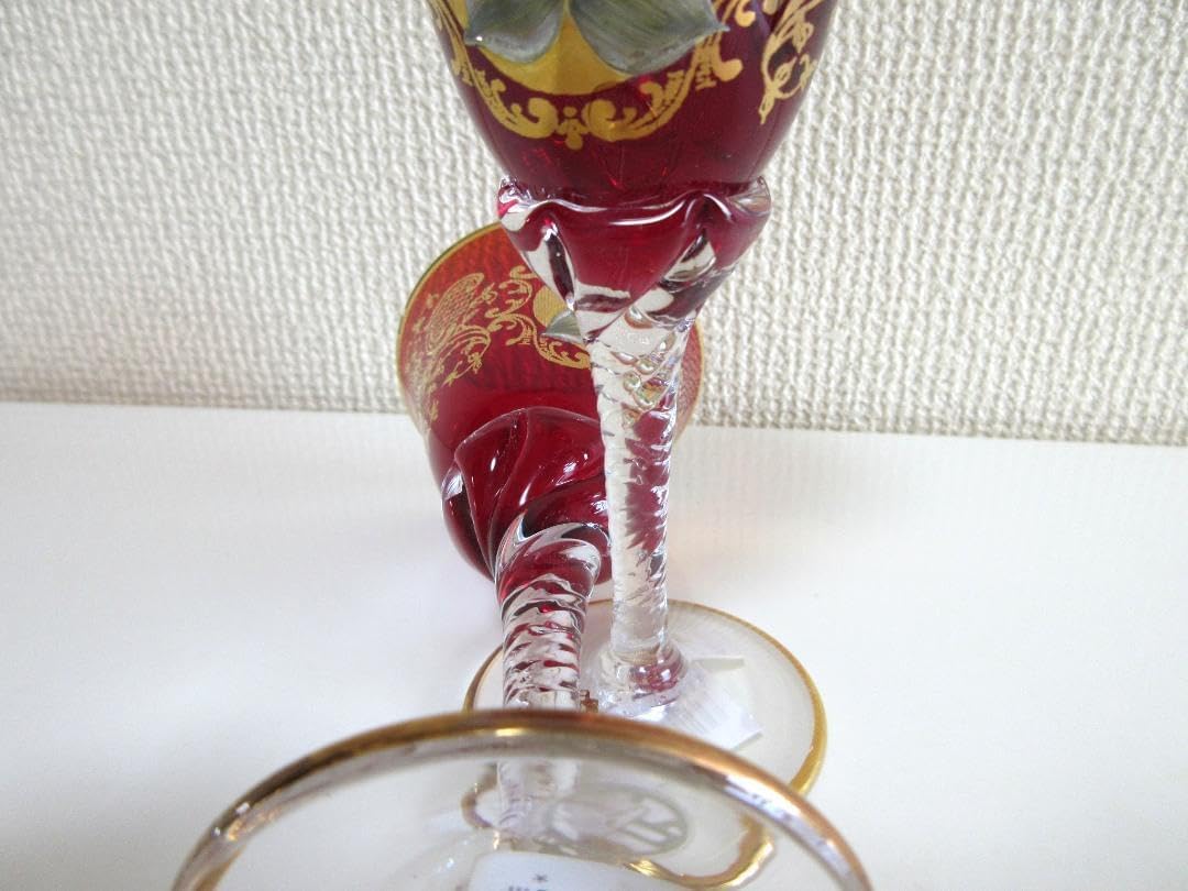 ラグーナ・ムラノ☆ベネチアンペアグラス☆24金装飾 ベネチアンペアグラス