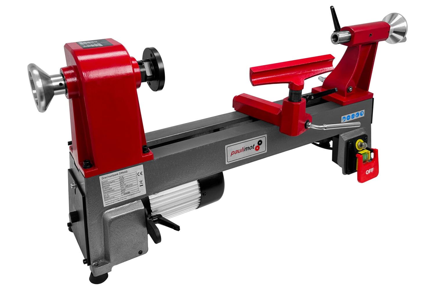 PAULIMOT Drechselbank DM450, 455 mm Spitzenweite, 550 Watt Motor