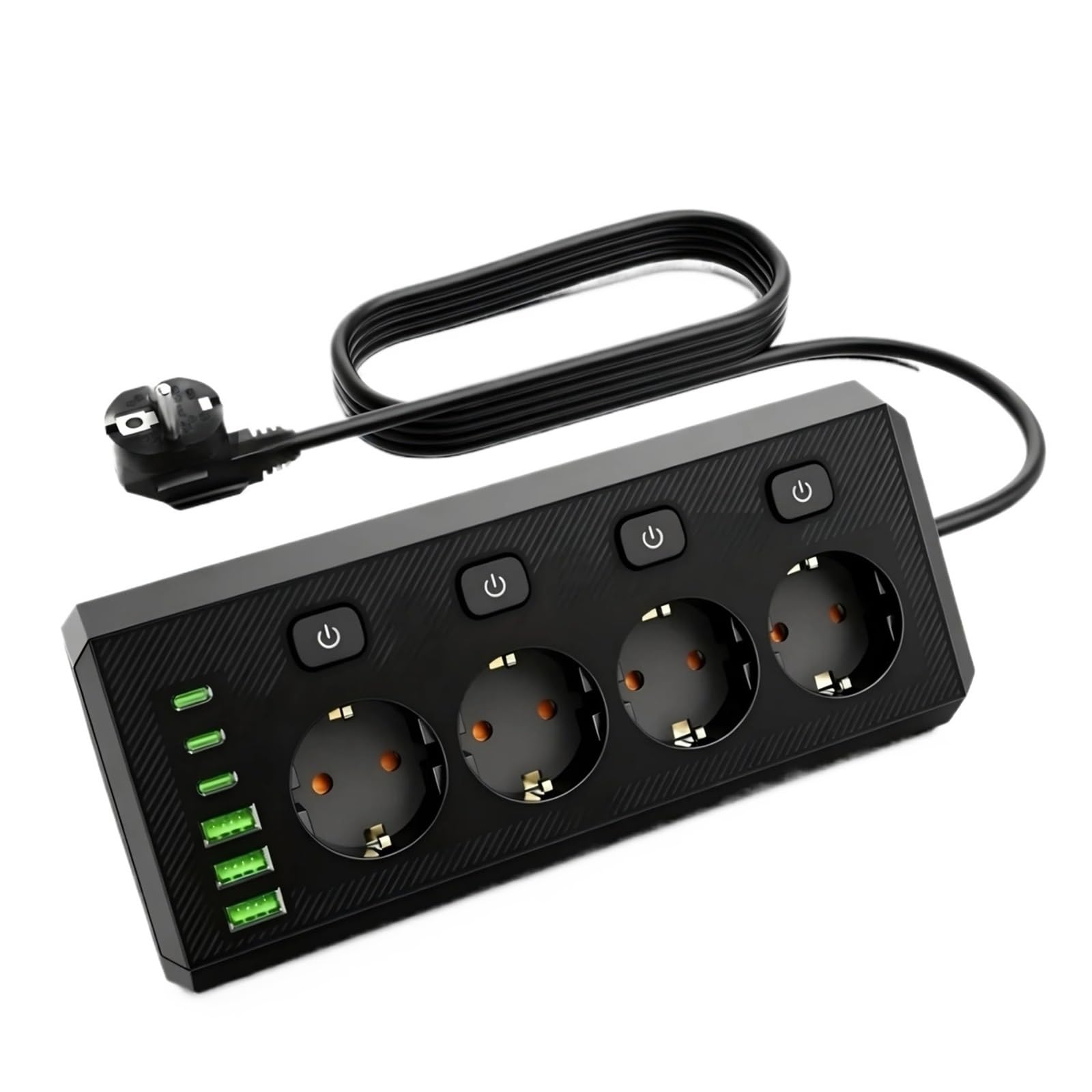 Toma De Corriente Múltiple Con Cable De Extensión Conmutable Individualmente
