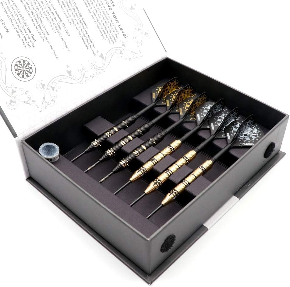 CUESOUL Jazz-Metal Luxury Steel Tip Darts Set 21g/24g/26g with AK5 Integrated Dart Flights