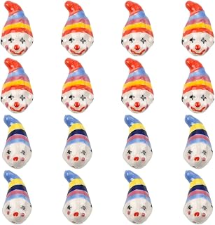 6Pcs 2 Colors Funny Clown Porcelain Beads for Jewelry Making, Hand Painted Ceramic Beads for Bracelets Necklace Making and DIY Crafts