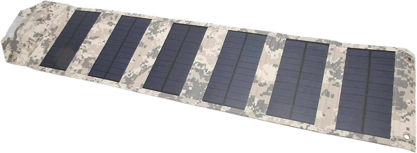 28W Portable Solar Panel Charger, Waterproof, with USB Port, Foldable, 5V 4A, for Smart Phones, Tablets (Camouflage)