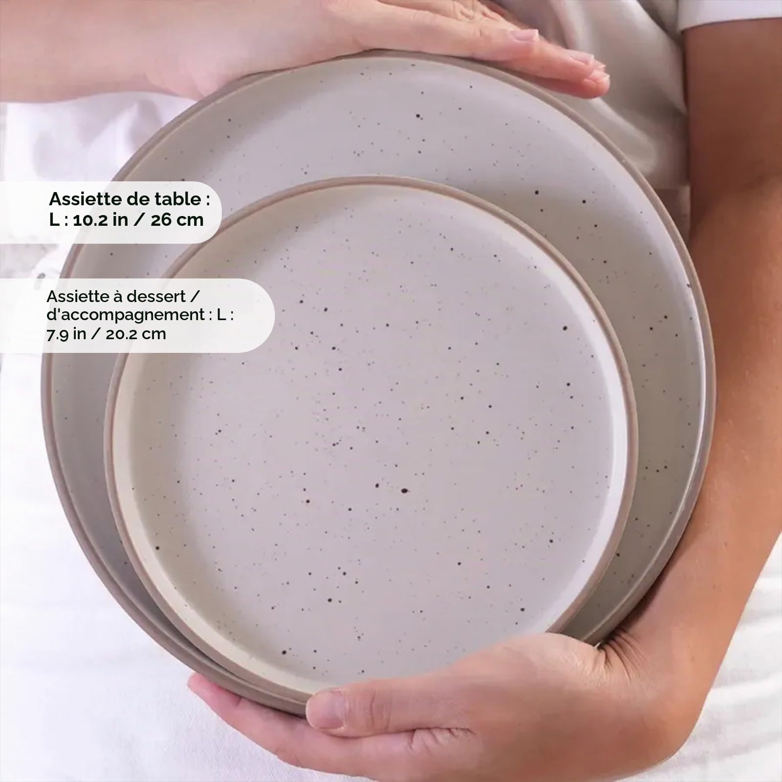 Karaca Chicago Dot Service de table 18 pièces en grès pour 6 personnes – Service de vaisselle moderne et unique avec assiettes, assiettes à dessert, bol