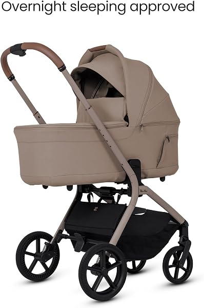 Silver Cross Breez Travel System - Compact Lightweight Pushchair & 360 Infant Carrier Car Seat Bundle - One-Hand Fold Pushchair with Lie-Flat Seat - Birth to 4 Years (22kg) - Champagne - 2
