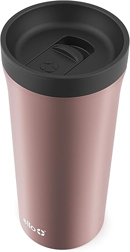 Miniatura 7 de Ello Miri - Taza de café de viaje de acero inoxidable aislada al vacío taza de té de viaje 16 onzas vaso de café con capa de polvo de acero