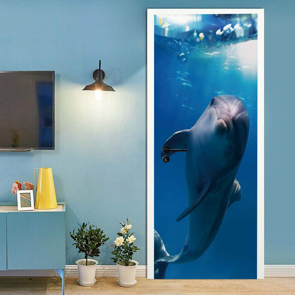 Sticker de porte trompe l'oeil étanche pour rénover une porte abîmée
