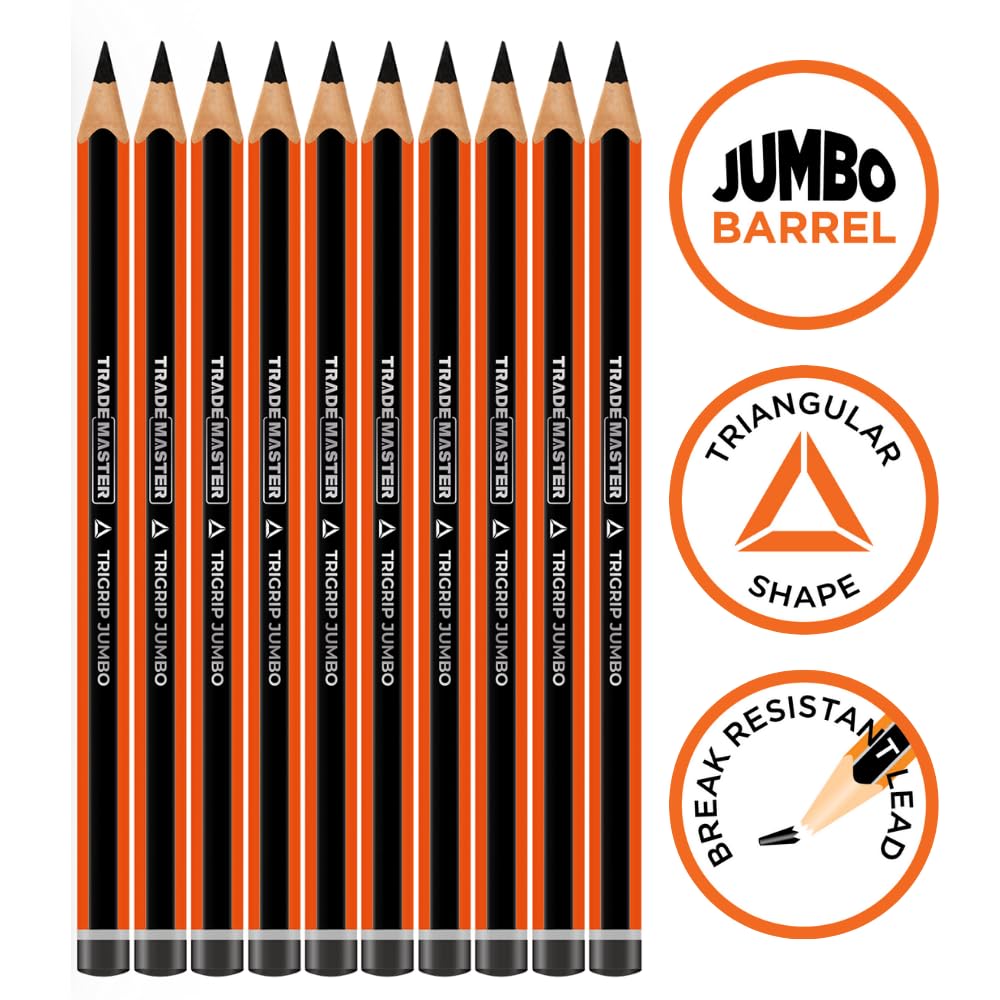 TRADEMASTER Carpenters Pencils Pack of 10, Black - Image 2