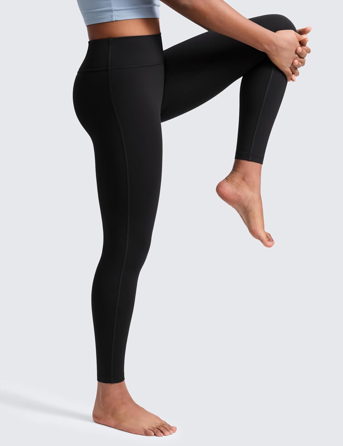 CRZ YOGA Girls Butterlift No Front Seam Full Length Yoga Leggings - Athletic Sports Casual Pants Tights Kids Teen