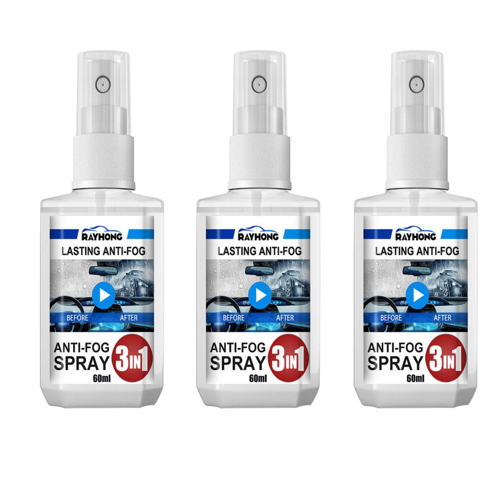 De-icer Spray 60ml For Car Windscreen, Icer Remover Spray, Fast Acting Melts Ice and Frost Quickly For Windows/Mirrors, Winte De Icer Trigger Spray for Windshield Windows Winter Car Essentials