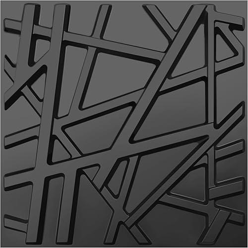 Paquete de 33 paneles de pared 3D para decoración de pared interior, paneles de pared texturizados de acento negro de 12 x 12 pulgadas, paneles de