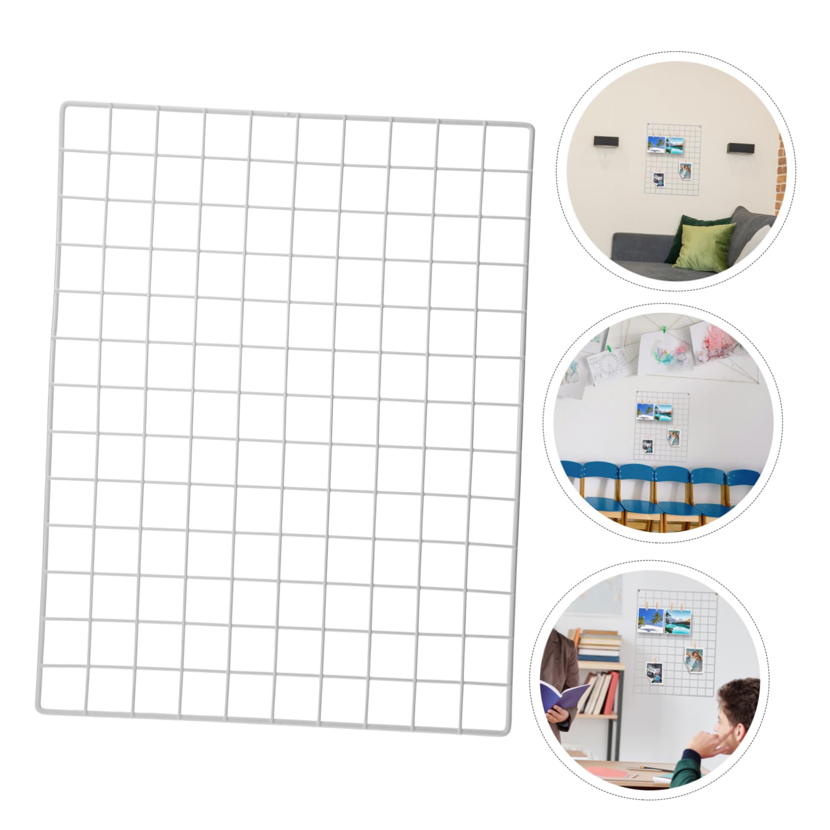 EXAOMBLE Panel de Rejilla Metálica para Colgar Fotos Pared de Hierro Espacio Extra de Almacenamiento Resistente al Desgaste para Decoración Práctica Hogar