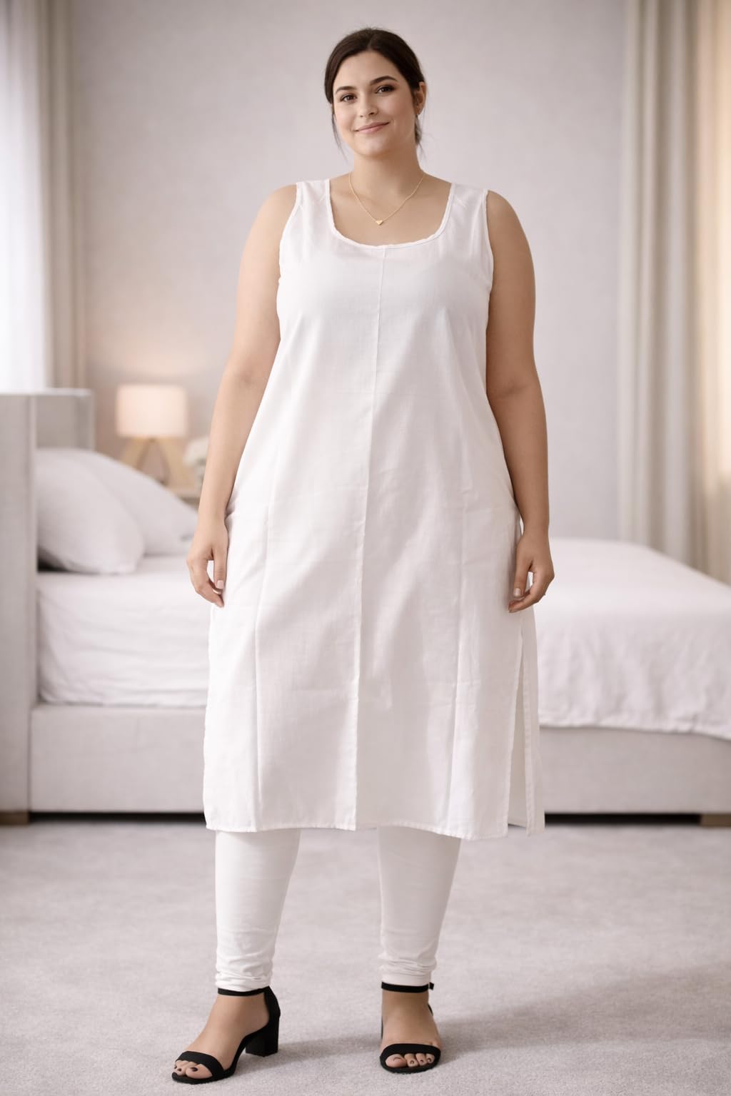 kurtiverse Women Plus Size Long Inner Slip for Sheer Kurtis Full Length Camisole Slip with Side Slit 41 Inch Length, 21 Inch Side Slit Dresses & Ethnic Wear | 4XL-7XL-picture-37