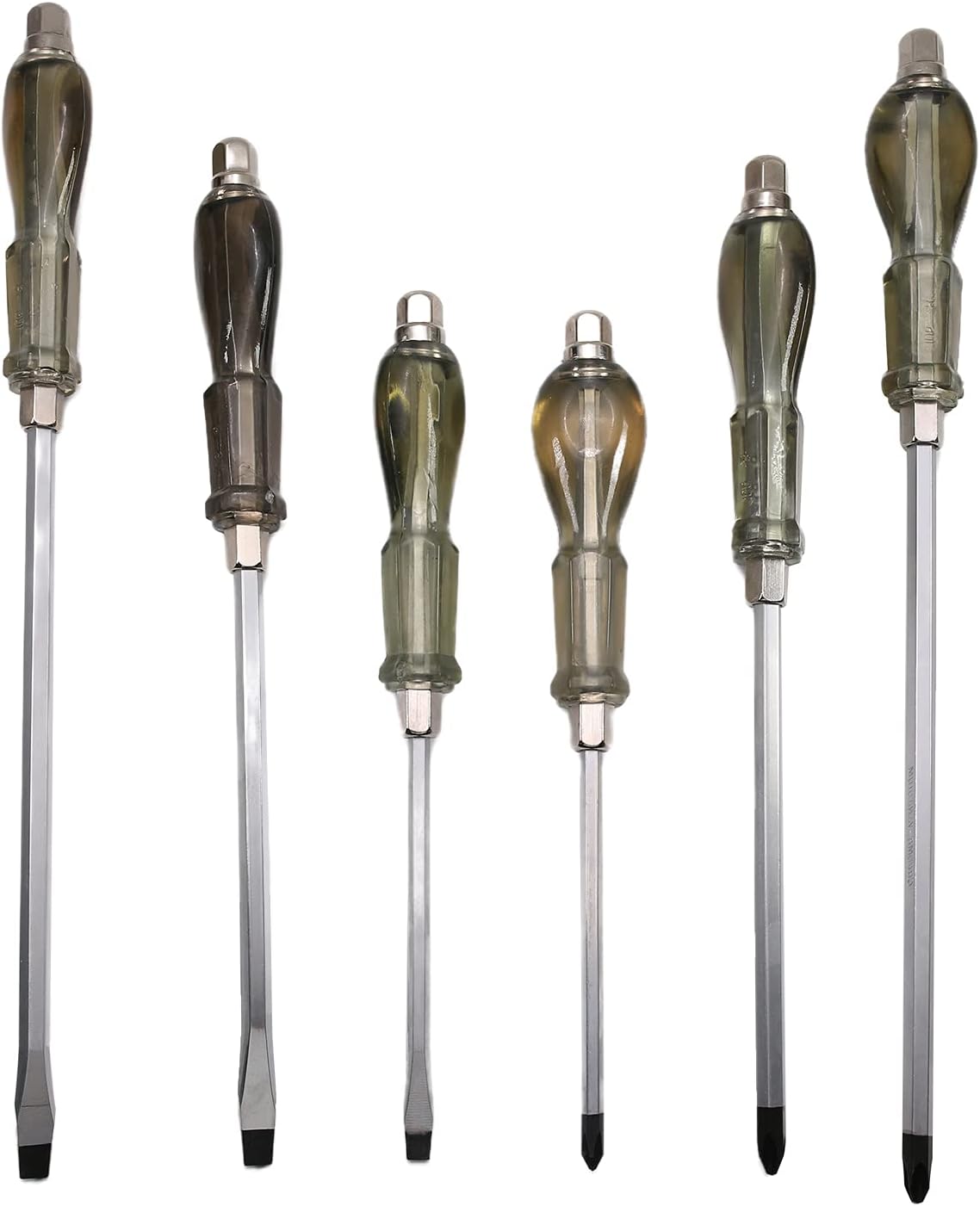 Utoolmart Phillips Impact Screwdriver 6/8/10 Inch Slotted Impact Screwdriver 6/8/10 Inch Keystone Demolition Driver 6Pcs