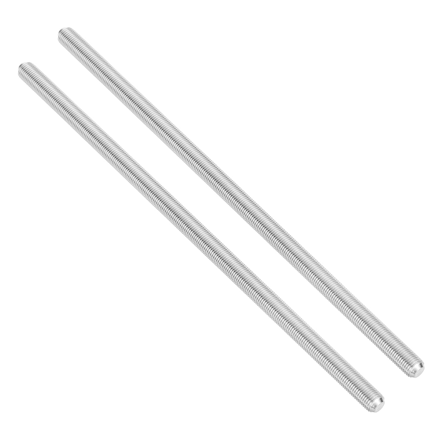 PATIKIL 3/8"-24 UNF 304 Stainless Steel Fully Threaded Rod, 2Pcs 9.8" Length Long Threaded Screw Right Hand Threads All Threaded Rod Studs for Anchoring Bolt, Clamps, Hangers and U-Bolts