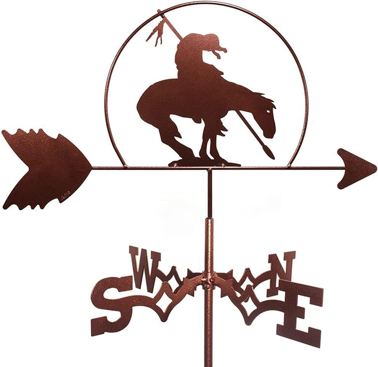 Klonwg Brass Weather Vane Metal Weathervane Animal Weather Vane With Roof Mount Roof Garden Decorations Wind Direction Indicator For Outdoor Farm Yard Garden Gazebo