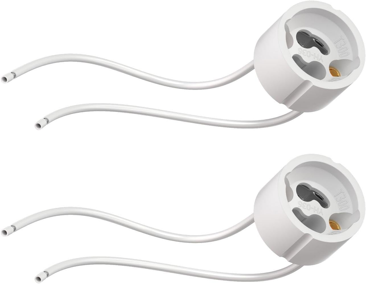 ledscom.de2 Pieces GU10 Socket, Ceramic, White, 230V AC, max. 25W